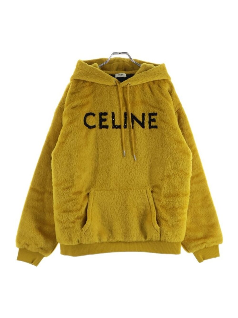 Celine Fuzzy Wool Logo Hoodie